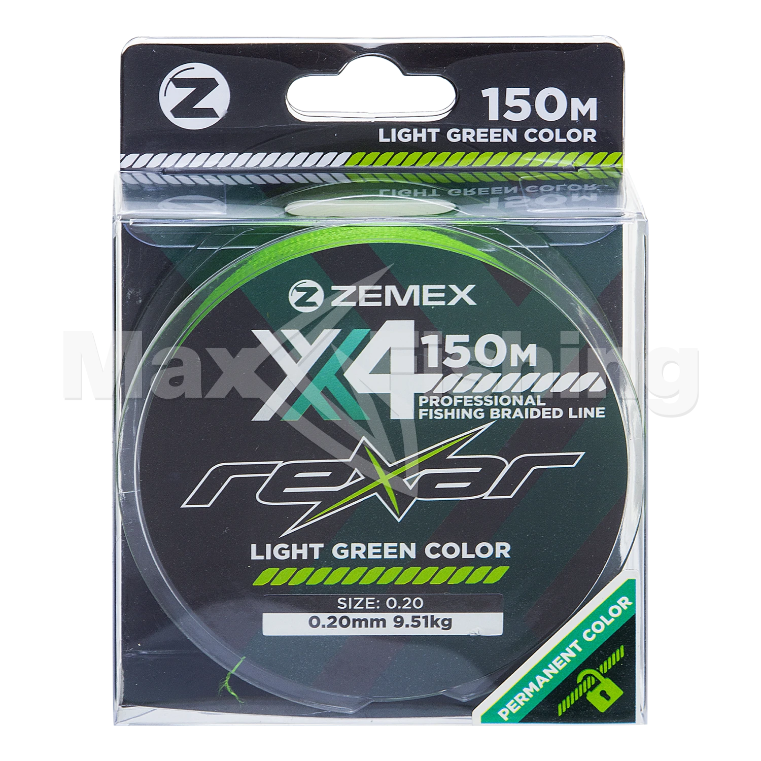 Шнур плетеный Zemex Rexar X4 0,20мм 150м (light green)