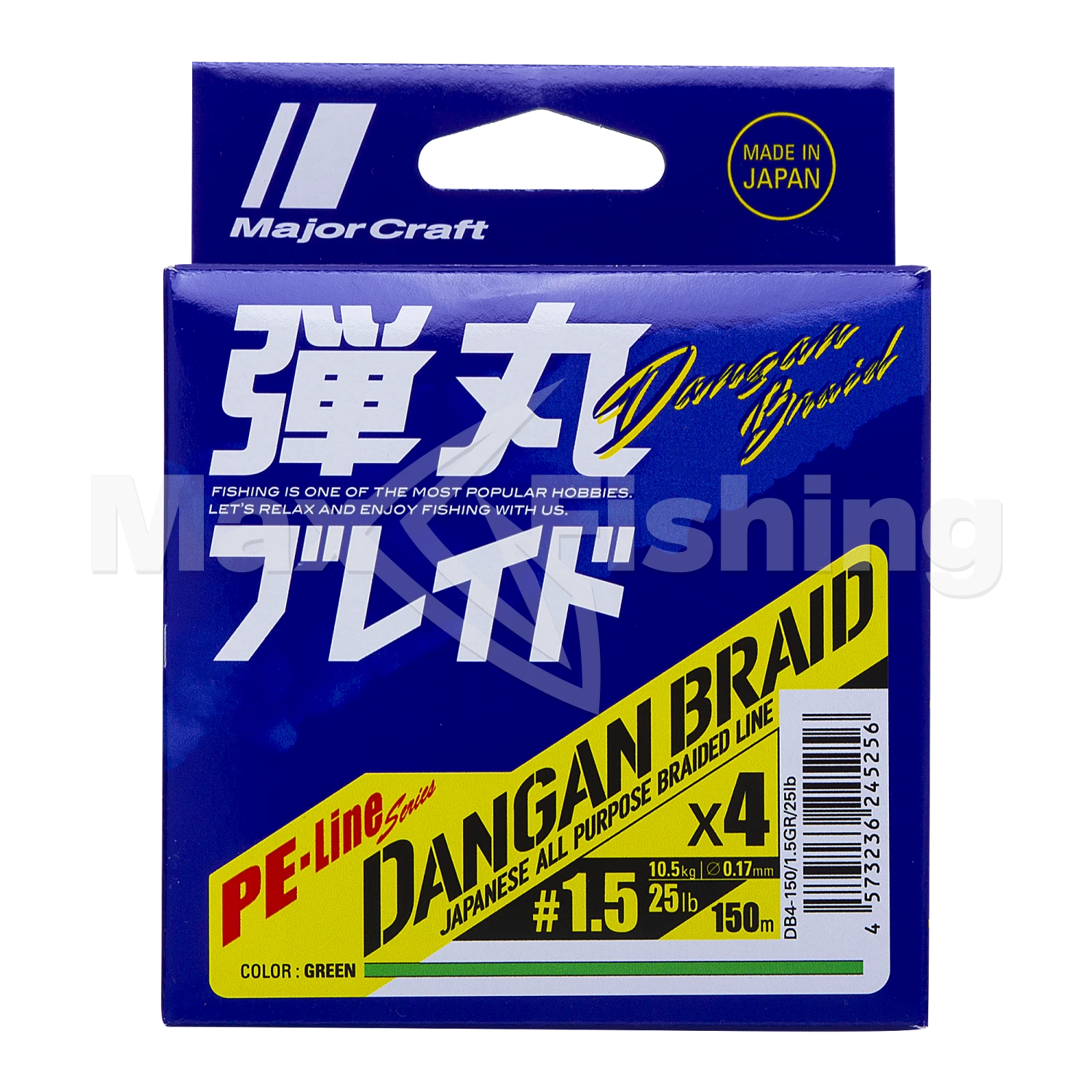 Шнур плетеный Major Craft Dangan Braid X4 #1,5 150м (green)