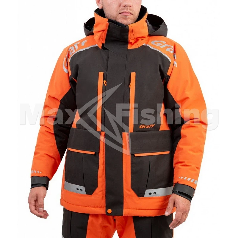 Костюм-поплавок зимний Graff Float Guard 215-О-В до -15°С 2XL/182-188 оранжево-черный