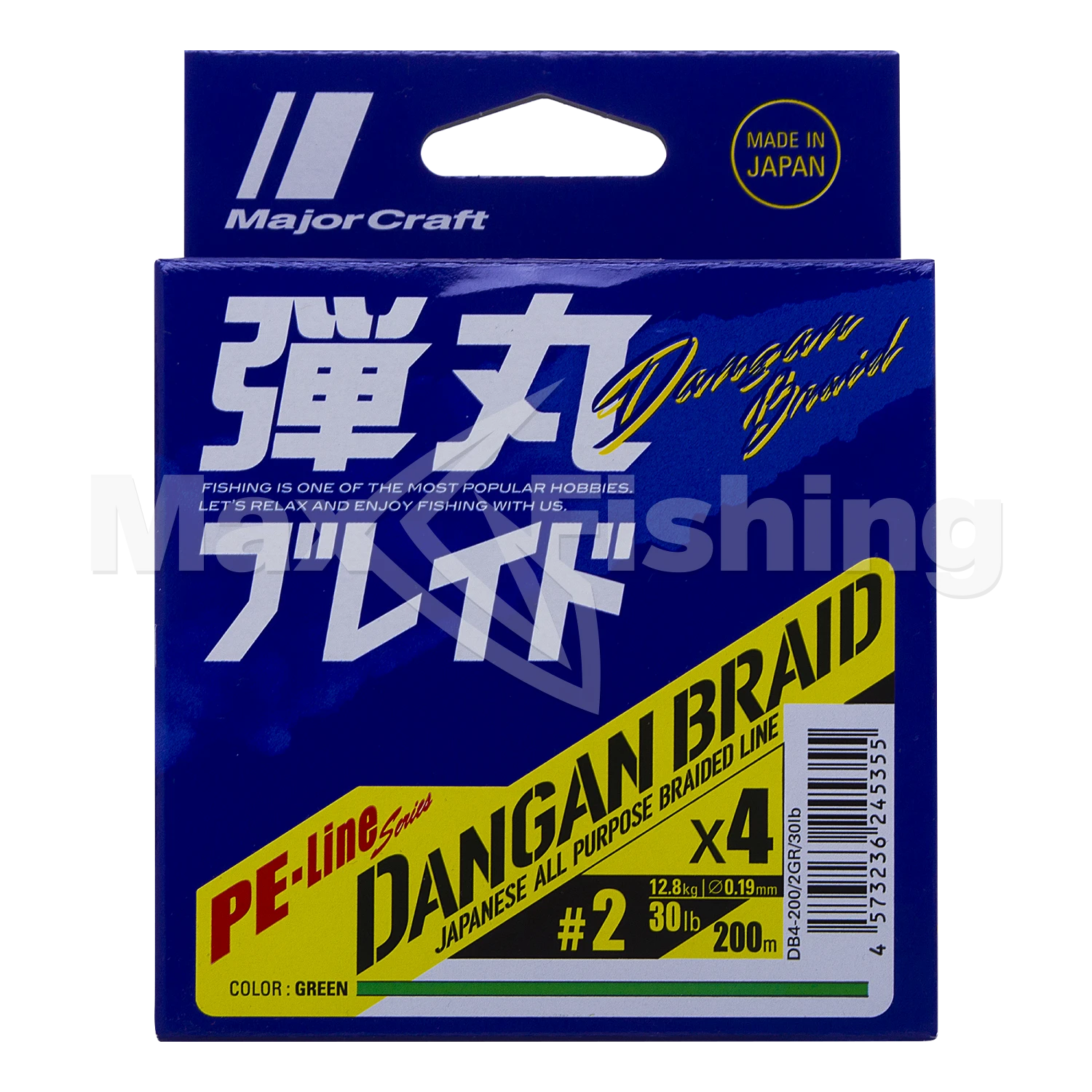 Шнур плетеный Major Craft Dangan Braid X4 #2,0 200м (green)