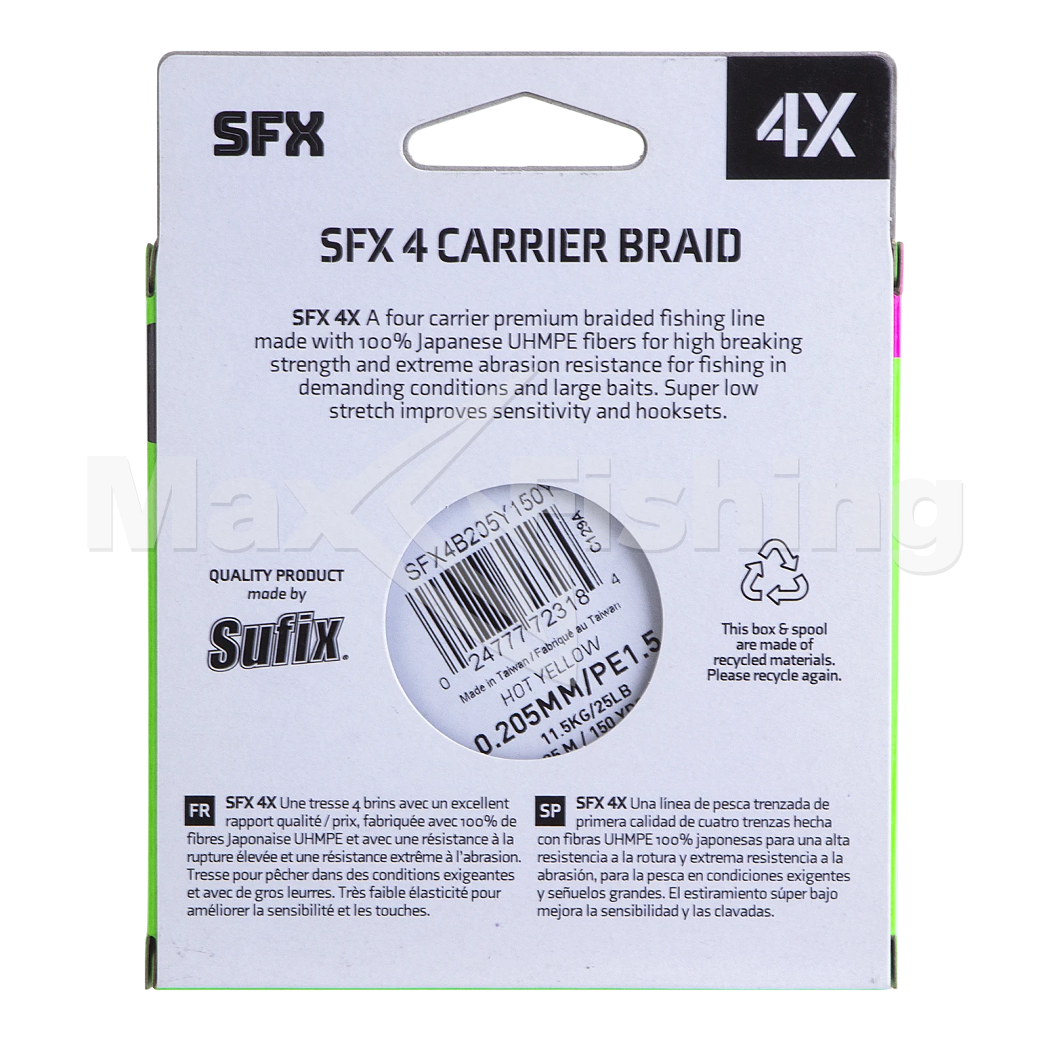 Шнур плетеный Sufix SFX 4X #1,5 0,205мм 135м (yellow)
