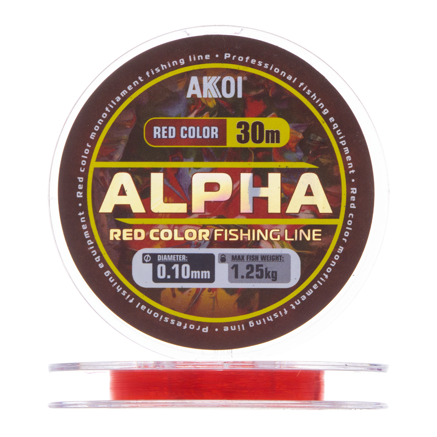 Леска монофильная Akkoi Alpha 0,10мм 30м (red)