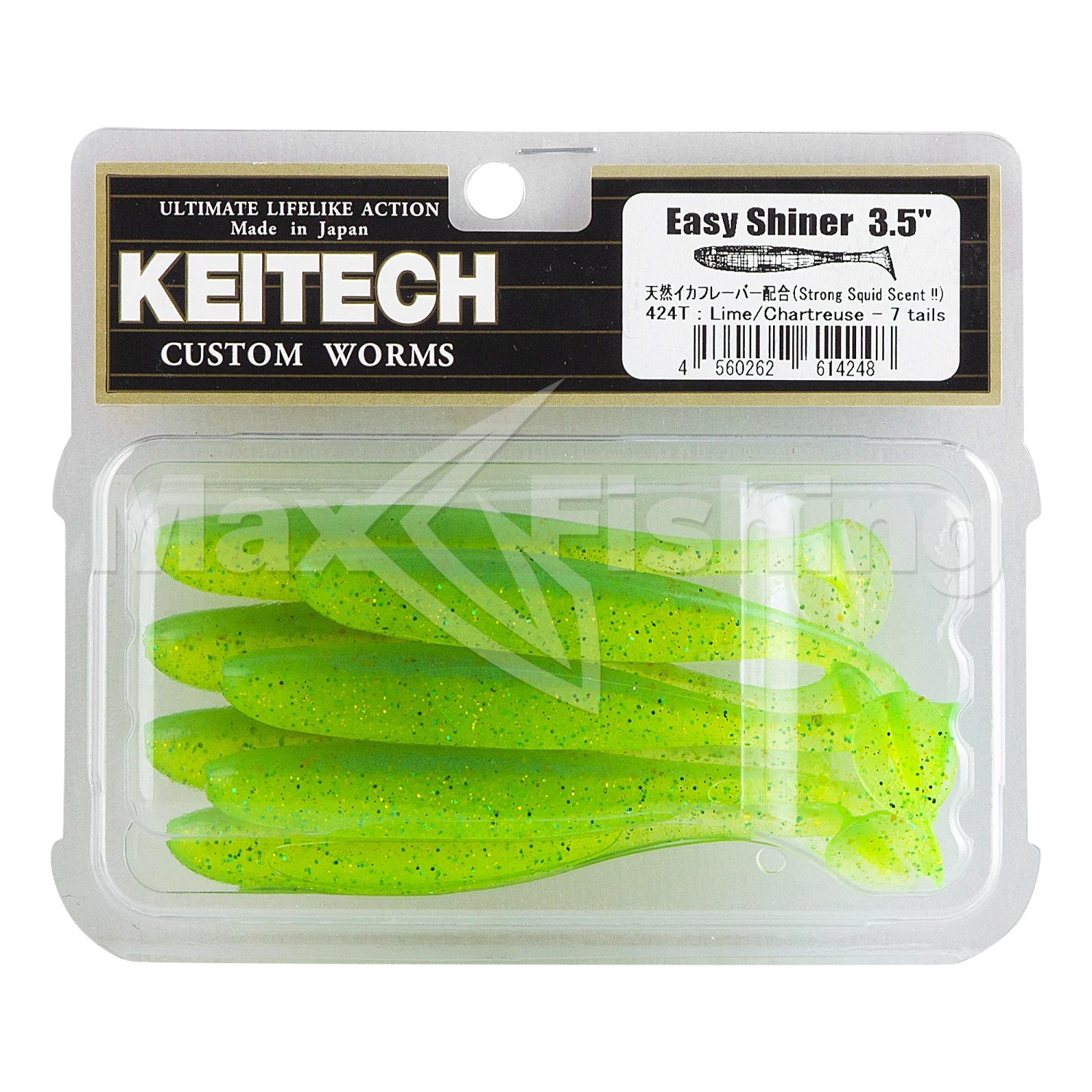 Приманка силиконовая Keitech Easy Shiner 3,5" #424 Lime Chartreuse