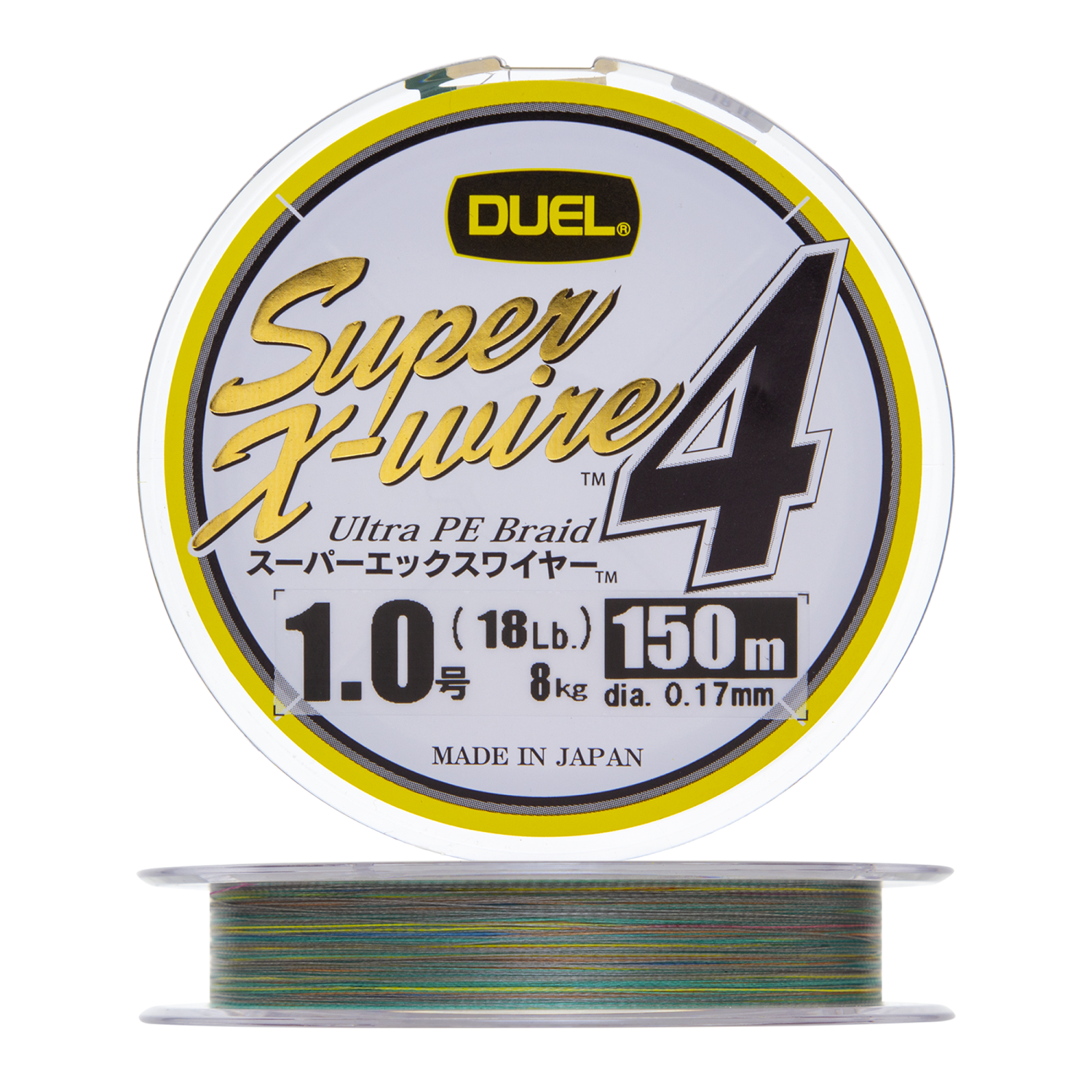Шнур плетеный Duel PE Super X-Wire 4 #1 0,17мм 150м (5color-Yellow marking)