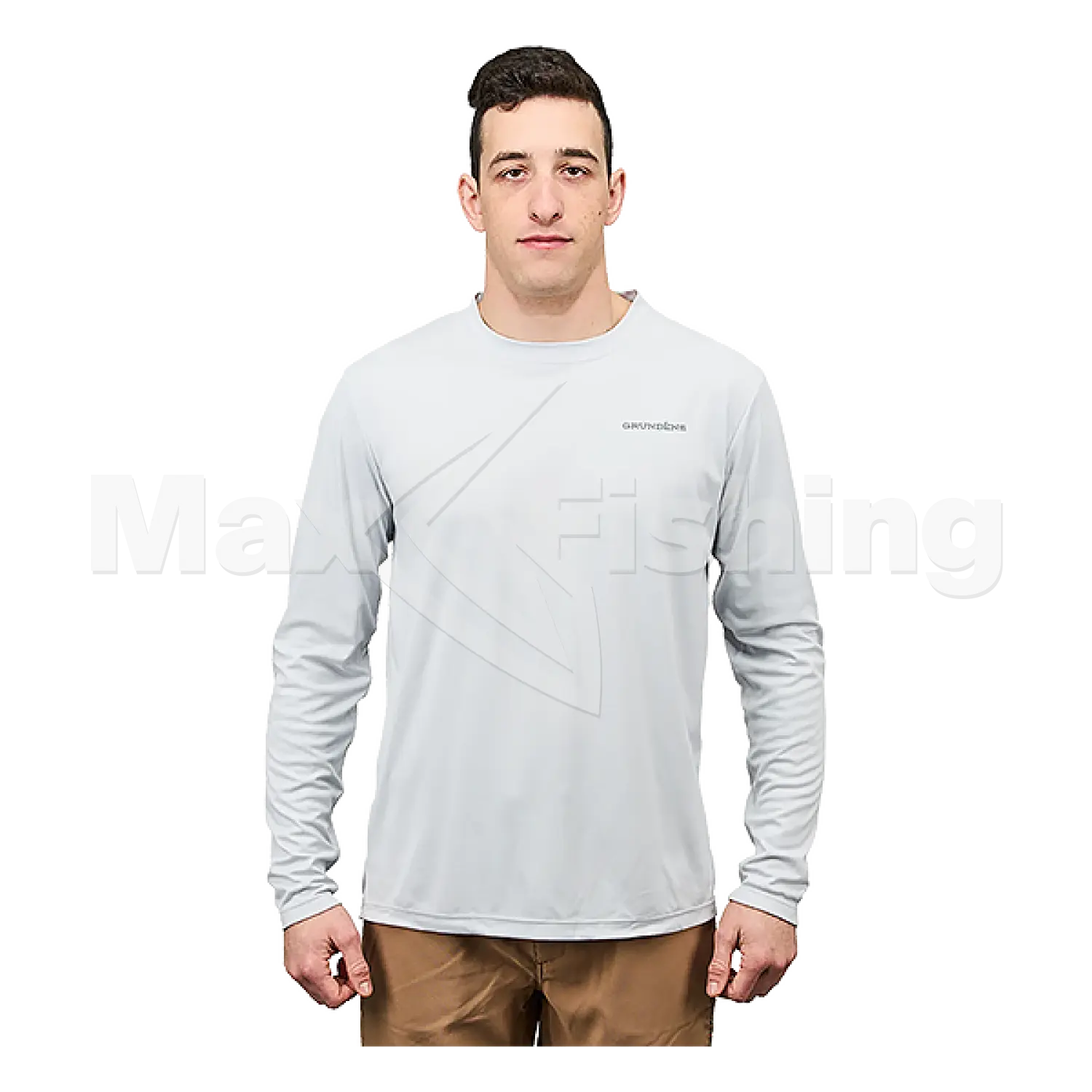 Лонгслив Grundens Logo Anchor LS Tech Tee S Grey Mist