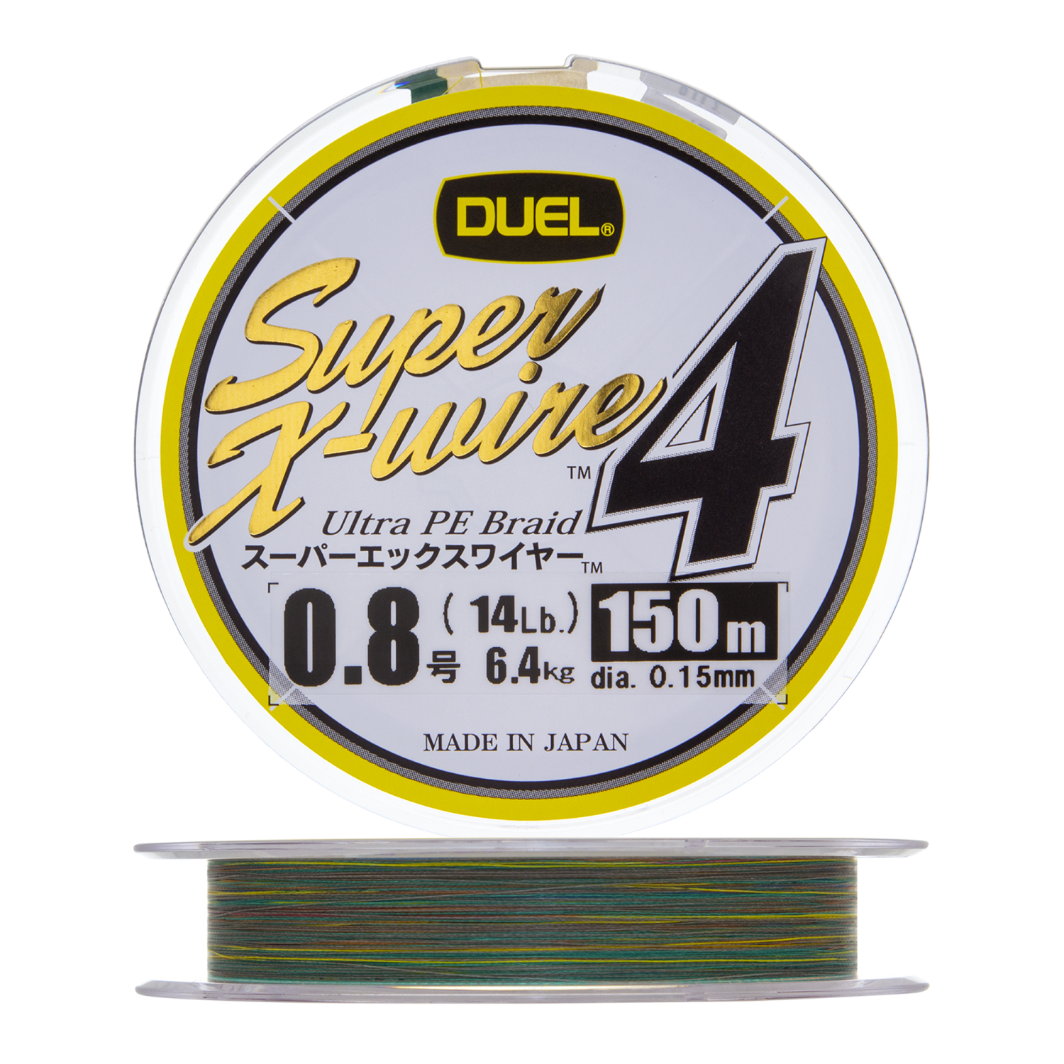 Шнур плетеный Duel PE Super X-Wire 4 #0,8 0,15мм 150м (5color-Yellow marking)