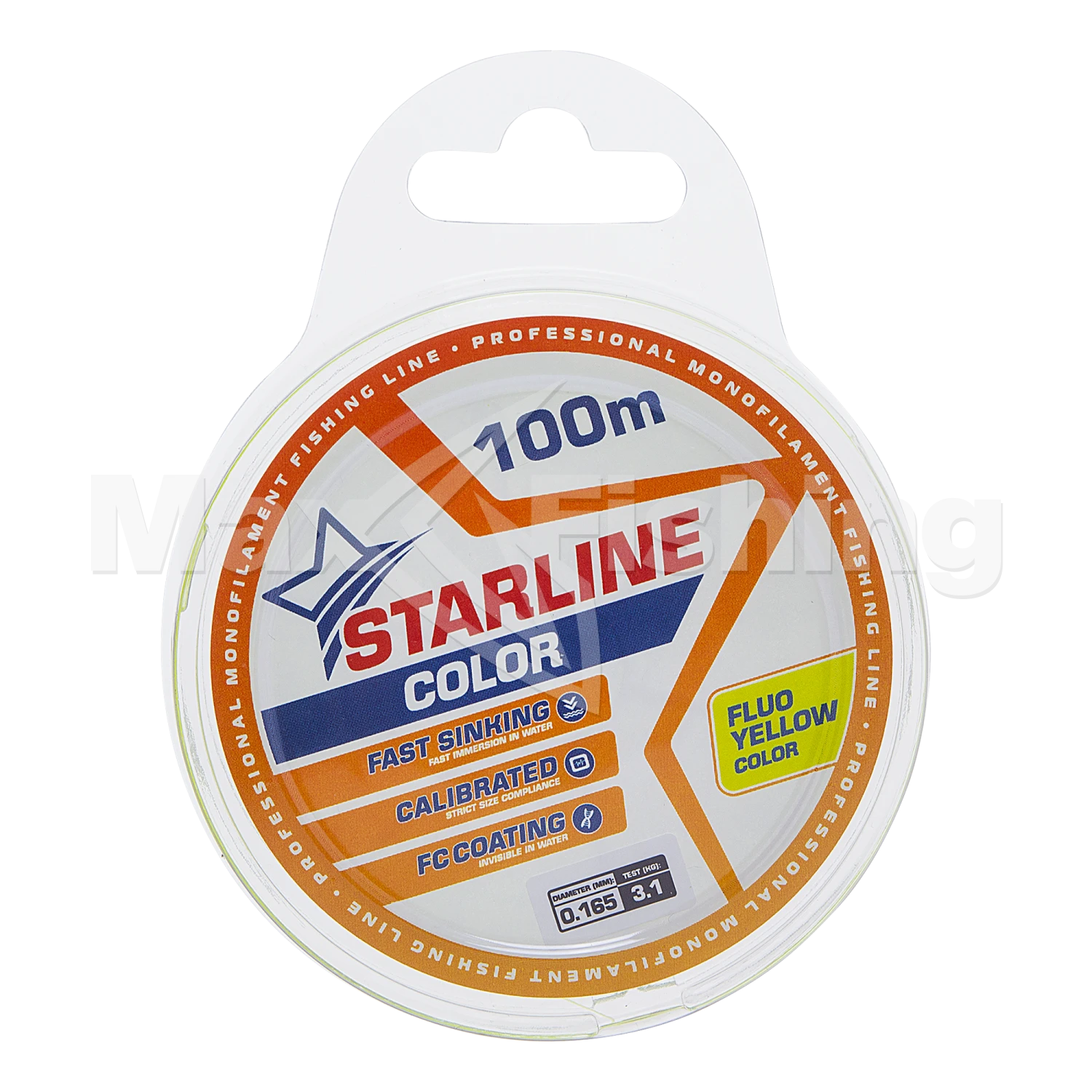 Леска монофильная IAM Starline 0,165мм 100м (fluo yellow)