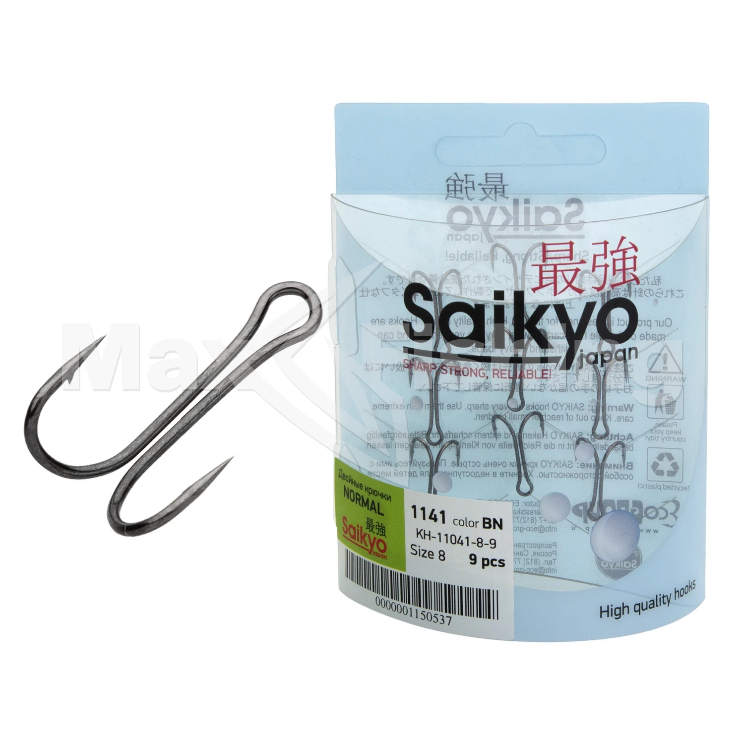 Крючок двойной Saikyo Normal Shank Kh-11041 Bn #8 (9шт)
