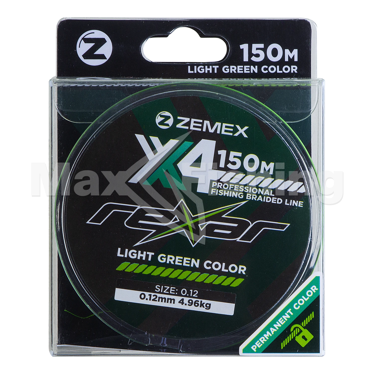 Шнур плетеный Zemex Rexar X4 0,12мм 150м (light green)