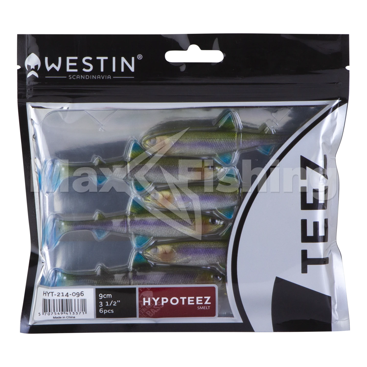 Приманка силиконовая Westin HypoTeez Shadtail 9см 6шт #Smelt