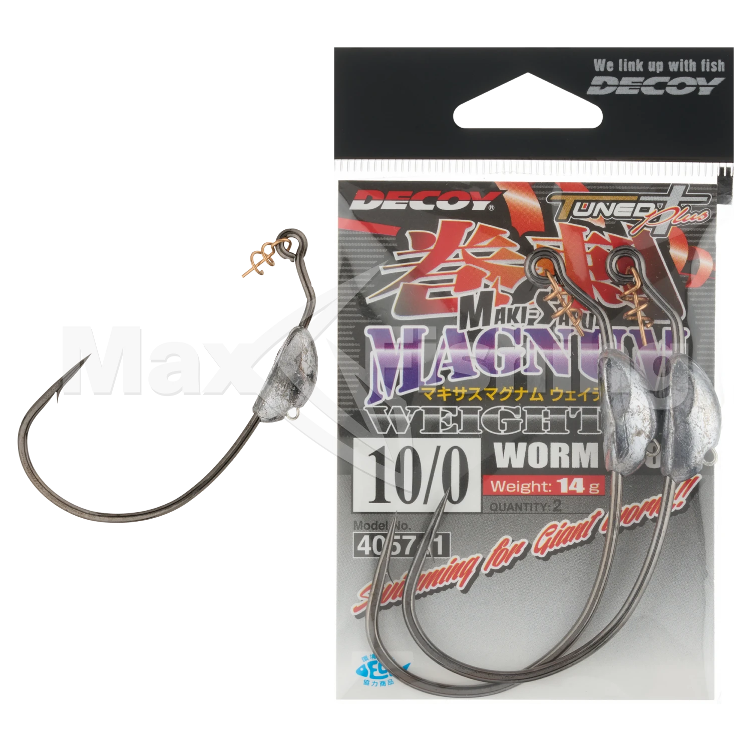 Крючок офсетный Decoy Worm 130M Makisasu Magnum Weighted #10/0 (2шт)