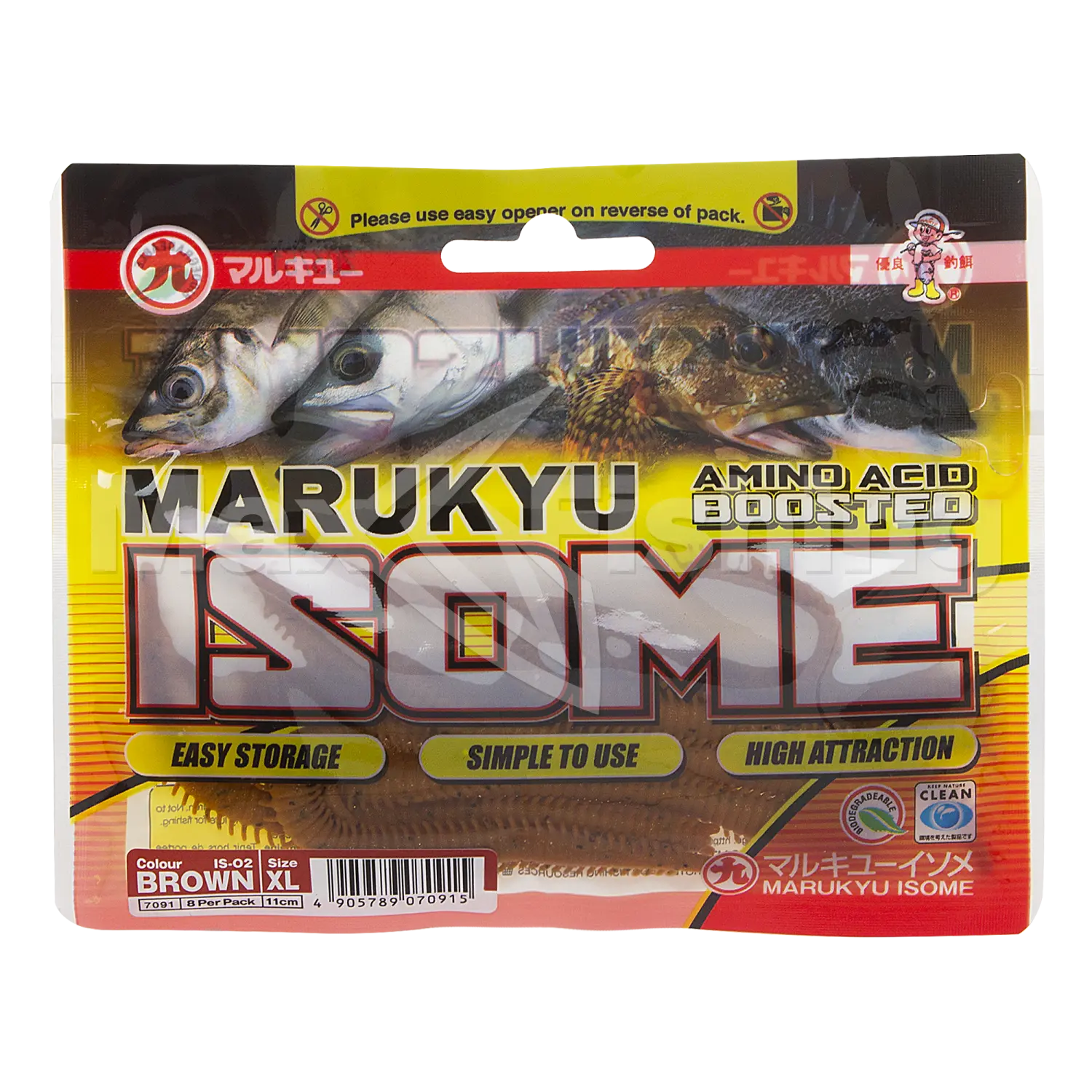 Приманка силиконовая Marukyu Power Isome XLarge (8шт) #Brown 7091 (Intl)