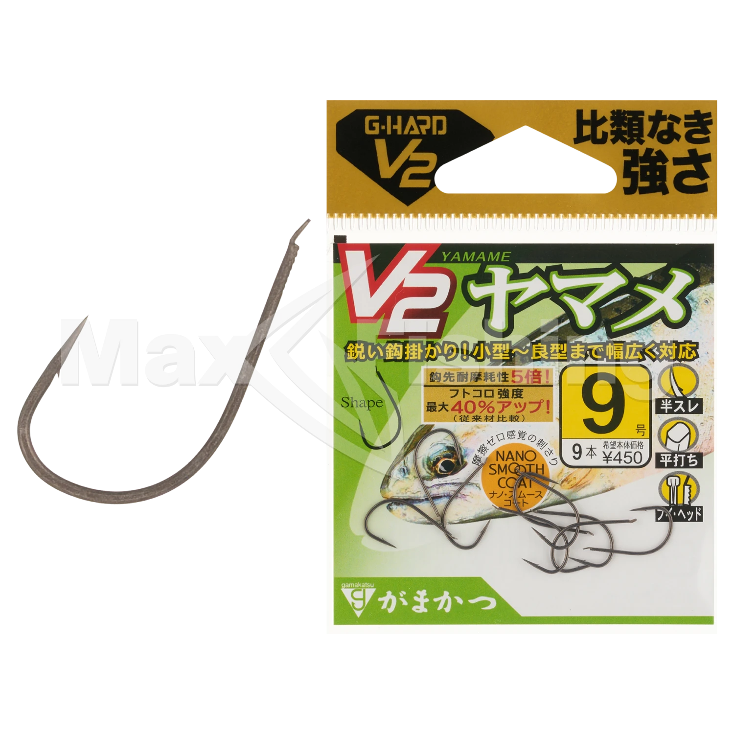Крючок одинарный Gamakatsu G-Hard V2 Yamame Nano #9 (9шт)