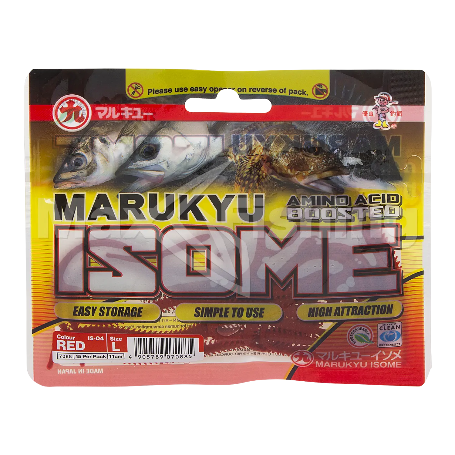 Приманка силиконовая Marukyu Power Isome Large (15шт) #Red 7088 (Intl)