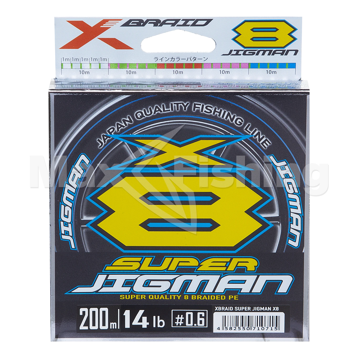 Шнур плетеный YGK X-Braid Super Jigman X8 #0,6 0,128мм 200м (multicolor)