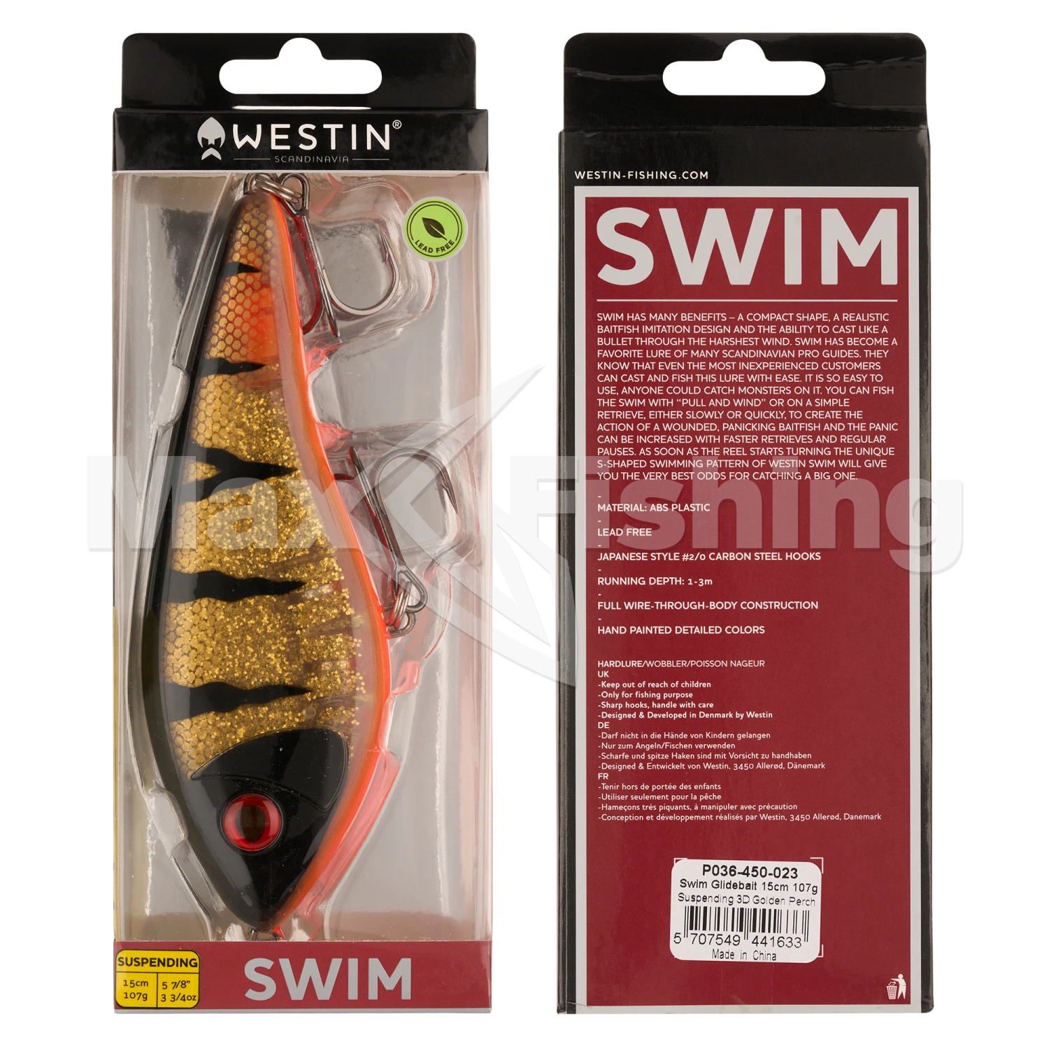 Джеркбейт Westin Swim Glidebait 150 SP #3D Golden Perch