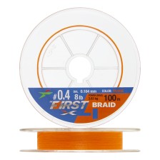 Шнур плетеный Intech First Braid X4 #0,4 0,104мм 100м (orange)