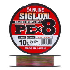 Шнур плетеный Sunline Siglon PE X8 #0,6 0,132мм 200м (multicolor)
