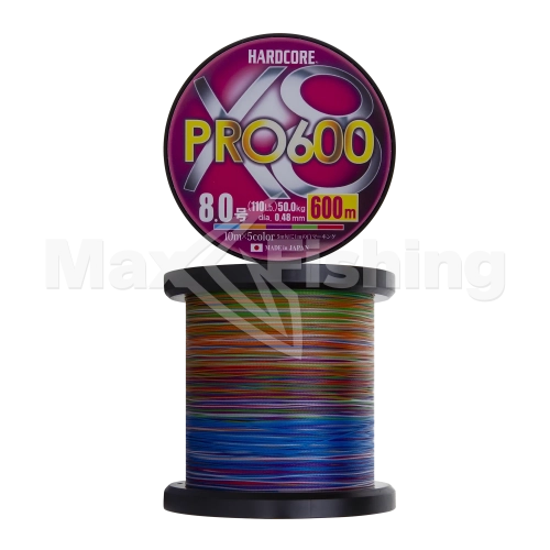 Шнур плетеный Duel Hardcore PE X8 Pro #1,2 0,19мм 600м (5color) - 2 рис.