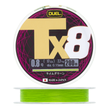 Шнур плетеный Duel PE Tx8 #0,8 0,15мм 200м (lime green)