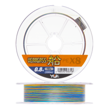 Шнур плетеный YGK Veragass PE X8 Fune #0,8 0,148мм 200м (multicolor)