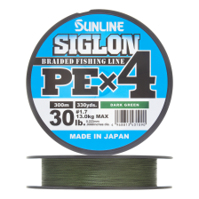 Шнур плетеный Sunline Siglon PE X4 #1,7 0,223мм 300м (dark green)