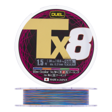 Шнур плетеный Duel PE Tx8 #1,5 0,21мм 300м (5Color)