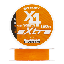 Шнур плетеный Zemex Extra X4 #0,4 0,104мм 150м (orange)