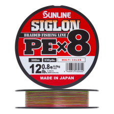 Шнур плетеный Sunline Siglon PE X8 #0,8 0,153мм 300м (multicolor)