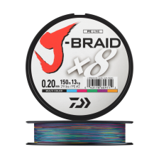 Шнур плетеный Daiwa J-Braid X8E-W/SC + ножницы #2 0,20мм 150м (multicolor)
