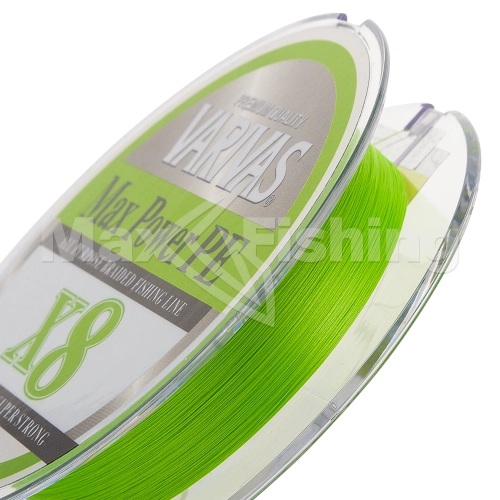 Шнур плетеный Varivas Max Power PE X8 #0,6 0,128мм 150м (lime green) - 2 рис.