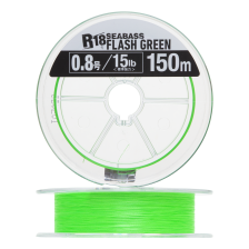 Шнур плетеный Seaguar R-18 Seabass PE X8 #0,8 0,148мм 150м (flash green)