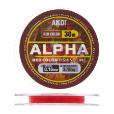 Леска монофильная Akkoi Alpha 0,16мм 30м (red)