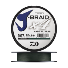 Шнур плетеный Daiwa J-Braid X4E-W/SC + ножницы #0,4 0,07мм 135м (green)