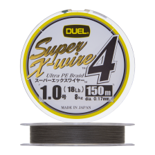 Шнур плетеный Duel PE Super X-Wire 4 #1,0 0,17мм 150м (silver)