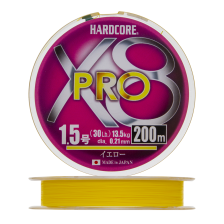 Шнур плетеный Duel Hardcore PE X8 Pro #1,5 0,21мм 200м (yellow)