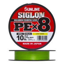 Шнур плетеный Sunline Siglon PE X8 #0,6 0,132мм 200м (light green)