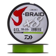 Шнур плетеный Daiwa J-Braid X8 #1 0,13мм 150м (chartreuse)