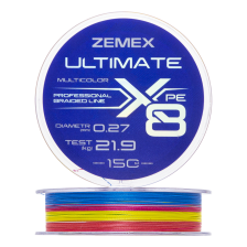 Шнур плетеный Zemex Ultimate X8 0,27мм 150м (multicolor)