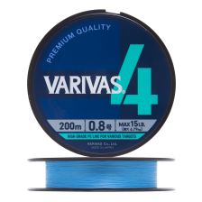 Шнур плетеный Varivas X4 #0,8 0,148мм 200м (water blue)