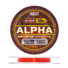 Леска монофильная Akkoi Alpha 0,12мм 30м (red)