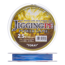 Шнур плетеный Toray Jigging PE Power Game X4 #2,5 200м (multicolor)