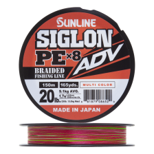 Шнур плетеный Sunline Siglon PE X8 ADV #1,7 0,223мм 150м (multicolor)