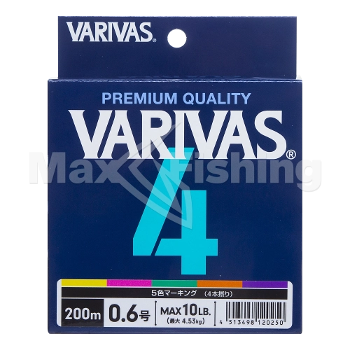 Шнур плетеный Varivas X4 Marking #0,6 0,128мм 200м (multicolor) - 3 рис.