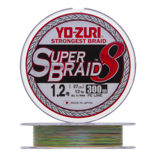 Шнур плетеный Yo-Zuri PE Superbraid 8 #1,2 0,19мм 300м (5color)