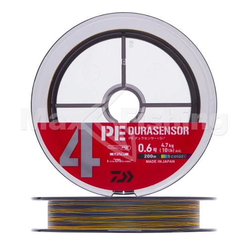 Шнур плетеный Daiwa UVF PE Durasensor X4 +Si2 #0,6 0,128мм 200м (5color)
