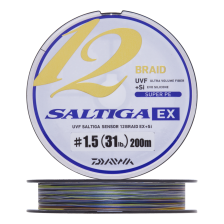 Шнур плетеный Daiwa UVF Saltiga Sensor PE 12Braid EX +Si #1,5 0,205мм 200м (5color)