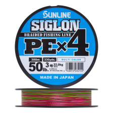 Шнур плетеный Sunline Siglon PE X4 #3,0 0,296мм 300м (multicolor)