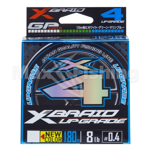 Шнур плетеный YGK X-Braid Upgrade PE X4 #0,4 0,104мм 180м (3color) - 4 рис.