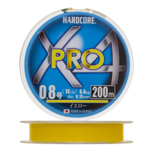 Шнур плетеный Duel Hardcore PE X4 Pro #0,8 0,15мм 200м (yellow)